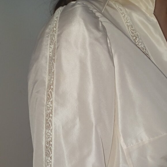 Rickie Freeman Teri Jon 100% Silk Cream Blouse - Picture 3 of 8